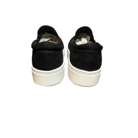 Black Suede Slip On Platform Sneakers Womens‎ Size 8W - Picture 2 of 6